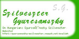 szilveszter gyurcsanszky business card